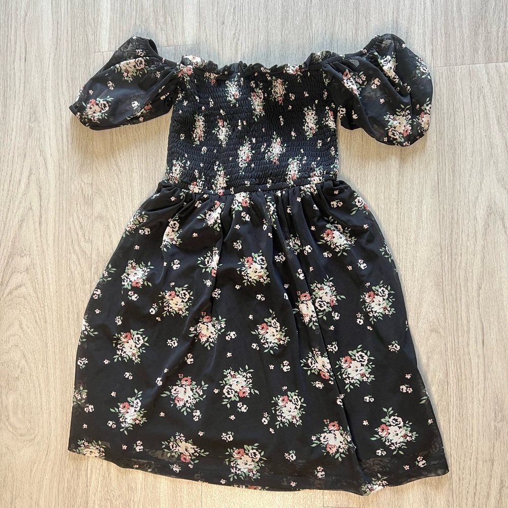 Black Hollister Floral Mini Sundress